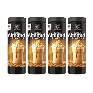 india flavour almond coffee  nutty instant coffee no chicory  400gm 200 servings plastic bottles pack of 4-100 gram each almond