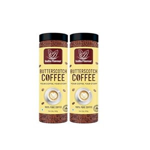 butterscotch coffee by india flavour  exotic instant coffee powder no chicory 100gm