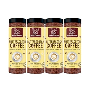 india flavour aromatic flavoured instant hot and cold coffee combo pack for relieving stress 100 gram each pack of 1 pack of 4 butterscotch