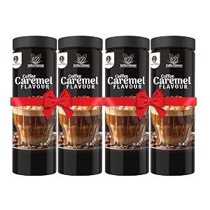 india flavour caramel coffee 400gm  rich instant coffee powder 100 gram each pack of 4