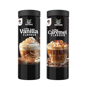 india flavour aromatic flavoured instant hot and cold vanilla coffee g caramel coffee combo pack for relieving stress 100 gram each set of 2