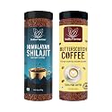 India Flavour Shilajit Coffee and Butterscotch Coffee by | Exotic Instant Coffee Powder, No Chicory | 100 gm Pack of 2