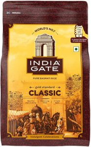 india gate gold standard classic basmati rice 1 kg  2 years aged  extra long grains basmati rice long grain raw 1 kg