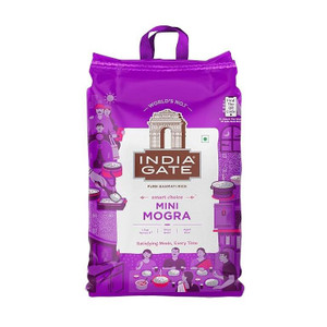india gate mini mogra  aged rice  smart choice basmati rice polished 5 kg