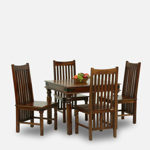 indiacrafts premium quality sheesham solid wood solid wood 4 seater dining set finish color -provincial teak diydo-it-yourself