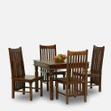 indiacrafts Premium Quality Sheesham Solid Wood Solid Wood 4 Seater Dining Set (Finish Color -Provincial Teak, DIY(Do-It-Yourself))