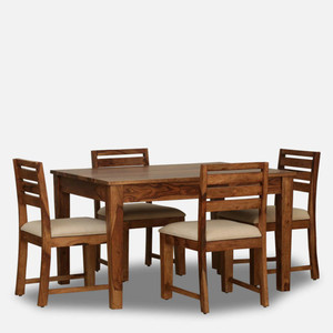 indiacrafts solid wood 4 seater dining set in rustic teak finish solid wood 4 seater dining set finish color -rustic teak diydo-it-yourself