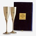 INDIAN ART VILLA Brass Matt Finish Embossed Design Flute Champagne Glass, Bareware, Bar Accessories &amp; Tools for Bars, Catering Venues, Home, Office, Party, Hotels, Volume- 200 ML, Set of 1