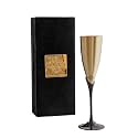INDIAN ART VILLA Brass Matt Finish Champagne Flute Glass – 200 ML Elegant Party & Barware Glass for Champagne, Mocktails, Celebrations, Weddings & Gifting