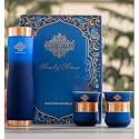 INDIAN ART VILLA Copper Bottle &amp; Glass Gift Set - 950 ml Water Bottle &amp; 2 Glasses (300 ml Each) - Pure Copper with Blue Ombre Silk Finish, Perfect for Gifting &amp; Everyday Use