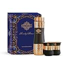 INDIAN ART VILLA Copper Drinkware Black Silk Finish, Set of 2 Glass and 1 Bottle, Volume - Glass 300 ML, Bottle 1000 ML