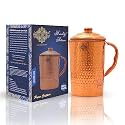 Indian Art Villa Copper Hammered Jug with Lid, for Drinkware, Volume - 1500 ML