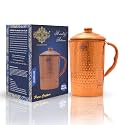 Indian Art Villa Copper Hammered Jug with Lid, for Drinkware, Volume - 1700 ML
