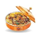 INDIAN ART VILLA Pure Copper Lagan Handi with Lid, Tin Lining, Hammered Cookware for Hyderabadi Dum Biryani Rice and Veg/Nonveg, 12 inch