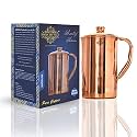 Indian Art Villa Copper Plain Jug with Lid, for Drinkware, Volume - 1000 ML