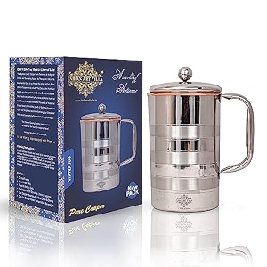 indian art villa lining design steel copper carafes storage amp serving water home restaurant 1000 ml