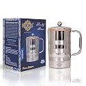 Indian Art Villa Lining Design Steel Copper Carafes, Storage &amp; Serving Water Home Restaurant, 1000 ML