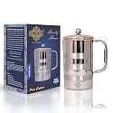 Indian Art Villa Lining Design Steel Copper Carafes, Storage &amp; Serving Water Home Restaurant, 2000 ML