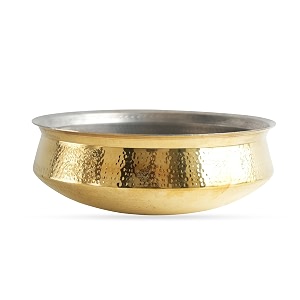 indian art villa indian art villa pure brass lagan handi with tin lining 12 inch cookware for hyderabadi dum biryani ideal for rice veg and non-veg dishes hammered polished 5300ml