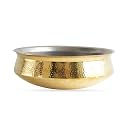 Indian Art Villa Pure Brass Lagan Handi with Tin Lining, 14 Inch Cookware for Hyderabadi Dum Biryani, Ideal for Rice, Veg, and Non-Veg Dishes
