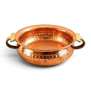 indian art villa pure copper hammered design urli decorative bowl home dcor amp festive item diameter- 1434 inches