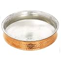INDIAN ART VILLA Pure Copper Lagan Handi with Tin Lining, Hammered Cookware for Hyderabadi Dum Biryani Rice and Veg/Nonveg, 16 inch, 11 Litre