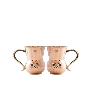 indian art villa pure copper mathat shaped hammered design moscow mule beer mug cup volume-400ml