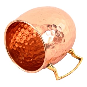 indian art villa pure copper round shaped shine hammered design moscow mule beer mug cup best for beer cocktail parties barware volume-530ml