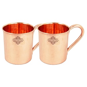indian art villa pure copper bucket shaped diamond hammered design moscow mule beer mug cup best for beer cocktail parties barware volume-450ml