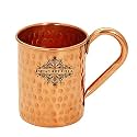 Indian Art Villa Pure Copper Straight Shaped Hammered Design Moscow Mule Beer Mug Cup, Best for Beer Cocktail Parties, Barware, Volume-415ML