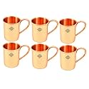 INDIAN ART VILLA Pure Copper Straight Shaped Rolled Edge Plain Design Moscow Mule Beer Mug Cup, Best for Beer Cocktail Parties, Barware, Volume-400ML, Set of 2