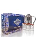 INDIAN ART VILLA Steel Copper Drinkware Gift Set of Embossed Design 1 Jug &amp; 4 Glass with Blue Box, Gift Item for Diwali, Bithday &amp; Parties, Jug-1.5 Litre &amp; Glass-300 ml