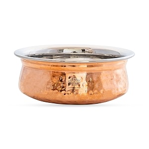 indian art villa steel copper serving handi bowl serveware amp tableware home restaurant volume-100 ml pack of 4