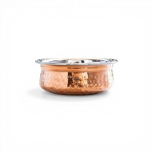 indian art villa steel copper serving handi bowl serveware amp tableware home restaurant volume-100 ml pack of 1