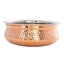Indian Art Villa Steel Copper Serving Handi Bowl, Serveware &amp; Tableware, Home Restaurant, Volume-750 ML, Pack of 6