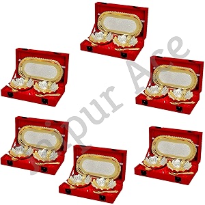 indian brass bowl set golden - pack of 6 200 ml