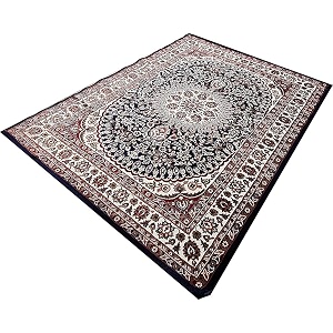 new kashmiri design silk carpets for living room bedroom drawing room guest room hall 8 feet x 11 feet blue colour