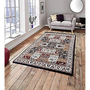 kashmiri design traditional carpets for living room 4x6 feet 120 x 180 cm drawing room hall blue colour