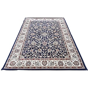 carpet for living room bedroom dining room hall floor kitchen office beautiful home dcor 3x5 feet kashmiri design persian soft thick silk blue 90 x 150 cm
