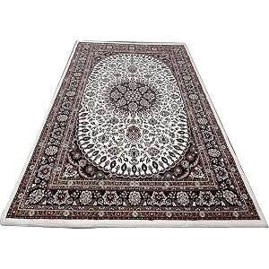 new kashmiri design silk carpets for living room bedroom drawing room guest room hall 4 feet x 6 feet ivory colour