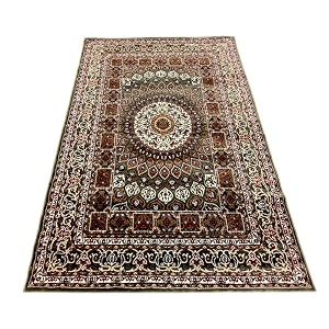 kashmiri design thick n soft bedside runner carpets for home living room bedroom drawing room hall 3x5 feet green colour