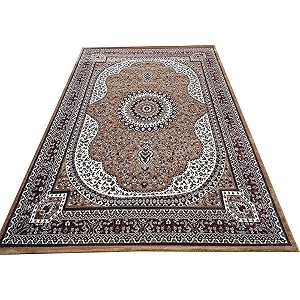 kashmiri design traditional carpets for living room 4x6 feet 120 x 180 cm drawing room hall gold colour