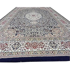 carpet for living room bedroom dining room hall floor kitchen office new kashmiri design persian silk guest room hall 4 feet x 6 feet blue colour