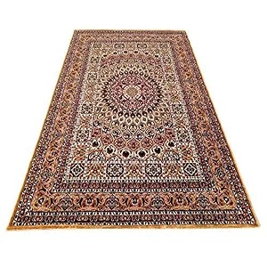 new kashmiri design silk carpets for living room bedroom drawing room guest room hall 4 feet x 6 feet gold colour
