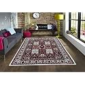 Kashmiri Design Traditional Carpets for Living Room 3x5 Feet (90 x 150 Cm) Drawing Room Hall Ivory Colour