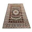 Kashmiri Design Thick n Soft Bedside Runner Carpets for Home Living Room Bedroom Drawing Room Hall 3x5 Feet Green Colour