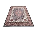 Beautiful Home Décor 9x12 Feet Kashmiri Design Soft Thick Silk Carpet for Living Room (Blue, 270 x 360 Cm)