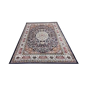 thick n soft acrylic carpets for home living room bedroom with 12 mm pile height thickness 2 feet x 6 feet blue colour