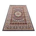 Kashmiri Traditional Design Wool &amp; Wool Blend Carpet with 12 MM Pile Height 8x11 Feet Blue Colour