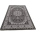 Kashmiri Traditional Design Wool &amp; Wool Blend Carpet with 12 MM Pile Height 4x6 Feet Green Colour